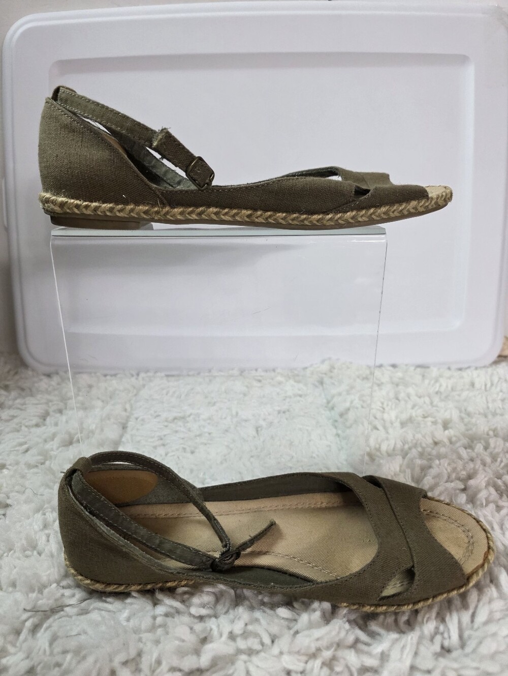 OLD NAVY Olive Green Espadrille Flat Sandals